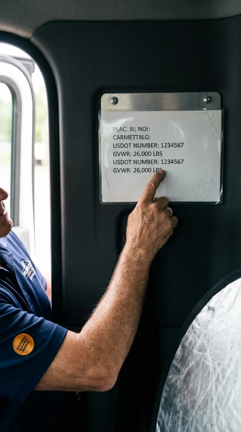 USDOT licensing placard verification in Bentleyville